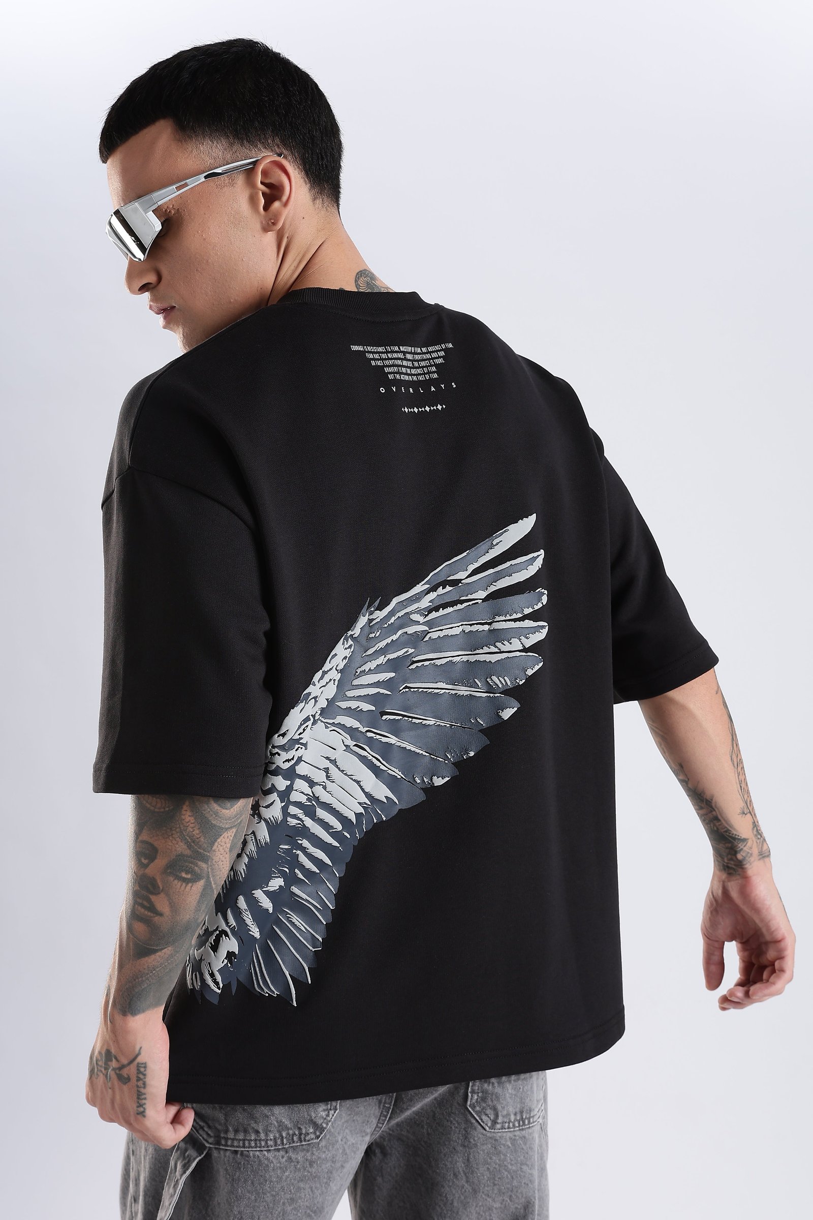 Black printed tshirt