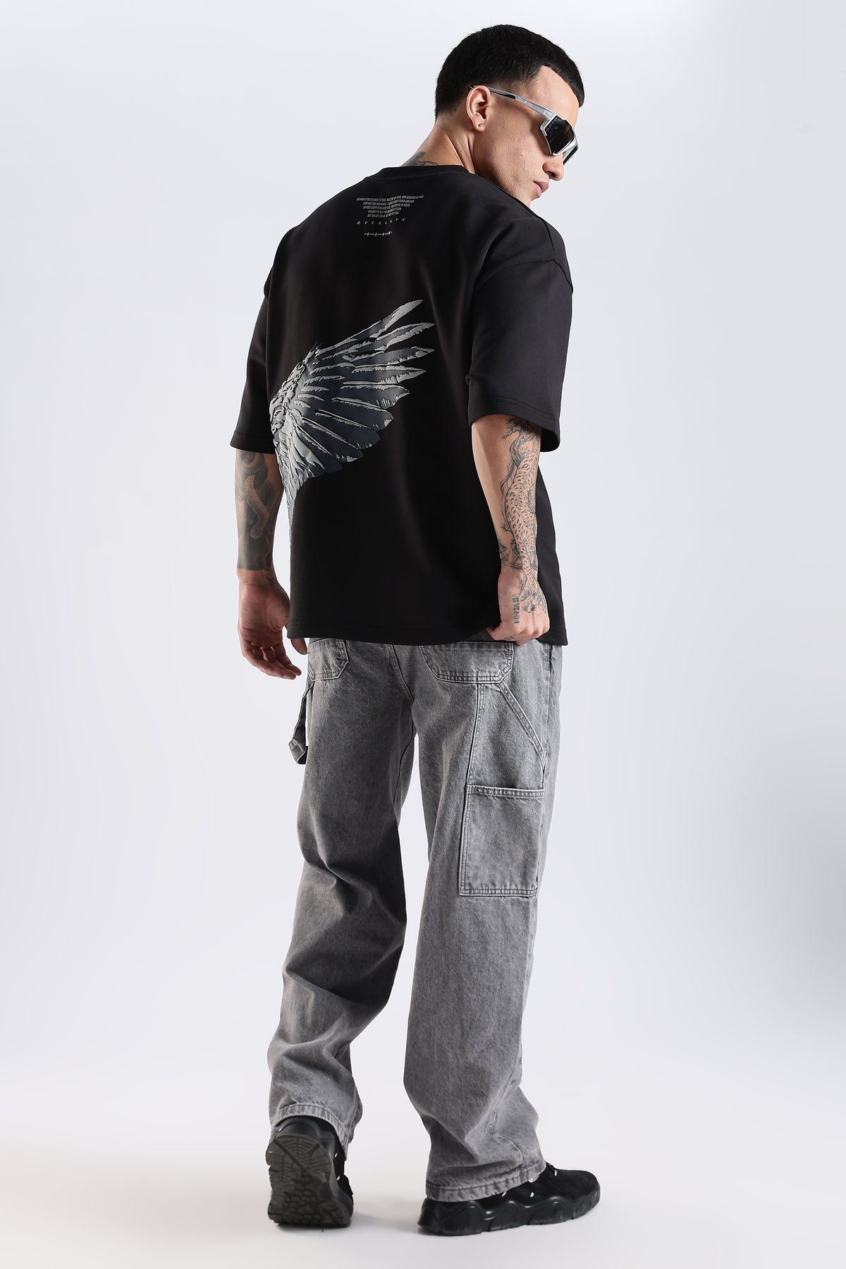 Black printed tshirt